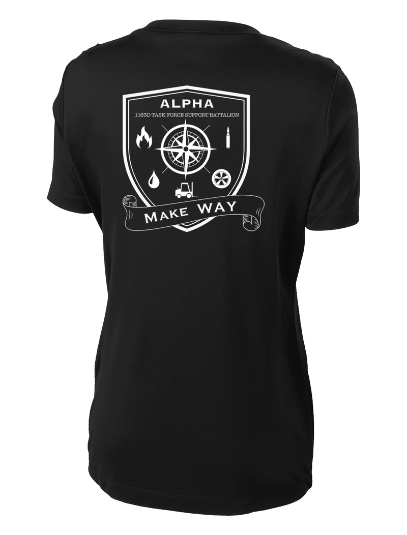 Alpha Company 1163D TF SPT BN Ladies Competitor Tee with Left Sleeve Print