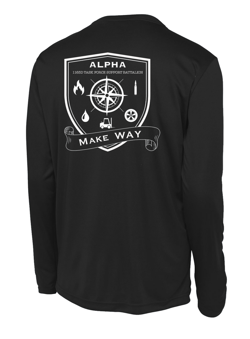 Alpha Company 1163D TF SPT BN Long Sleeve Competitor Tee with Left Sleeve Print