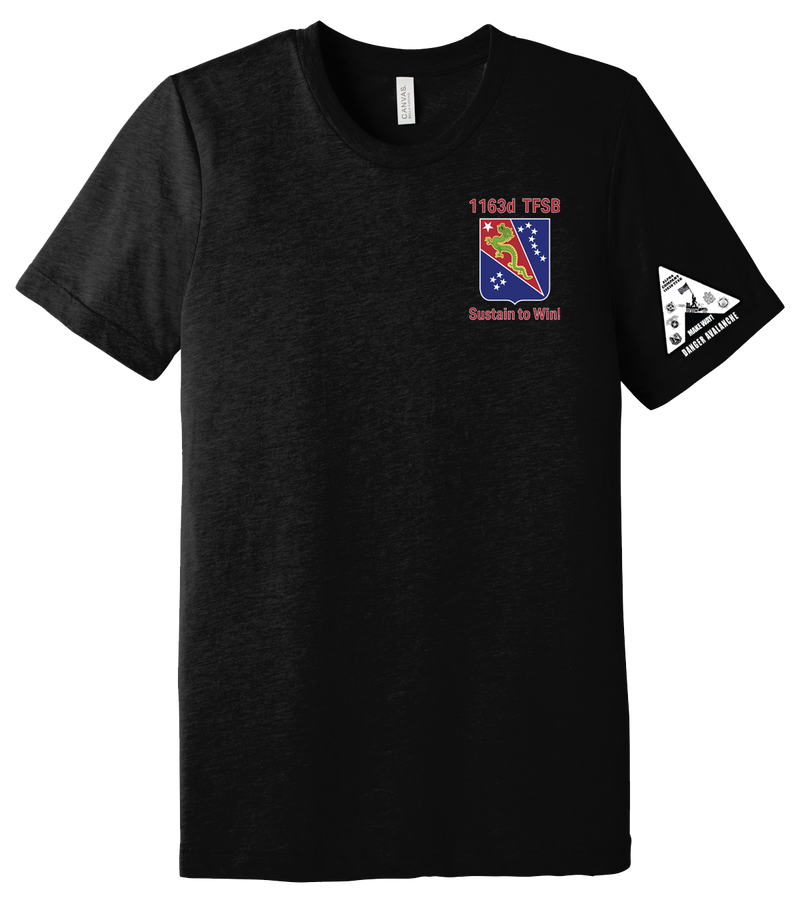 Alpha Company 1163D TF SPT BN Unisex Triblend Short Sleeve Tee with Left Sleeve Print