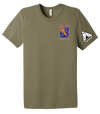 Alpha Company 1163D TF SPT BN Unisex Triblend Short Sleeve Tee with Left Sleeve Print