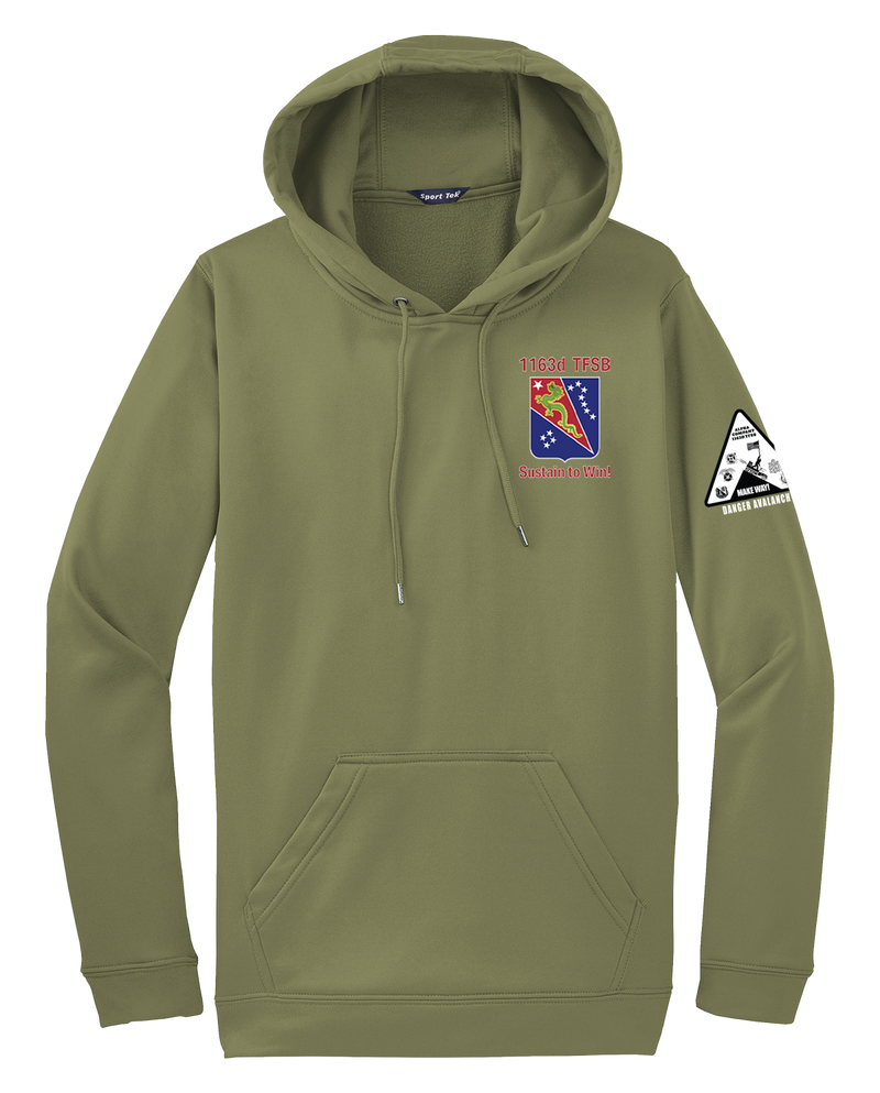 Alpha Company 1163D TF SPT BN Fleece Hooded Pullover with Left Sleeve Print