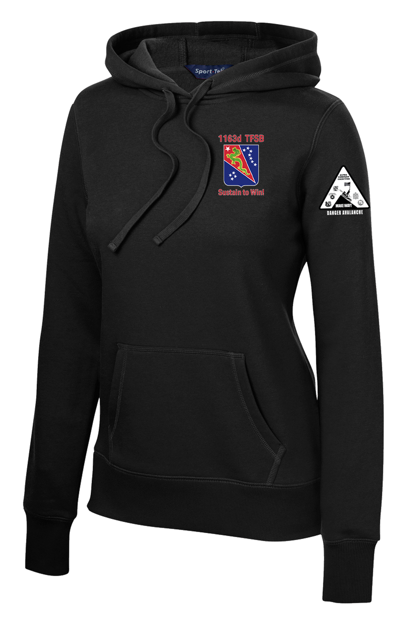 Alpha Company 1163D TF SPT BN Ladies Poly/Cotton Blend Hoodie with Left Sleeve Print