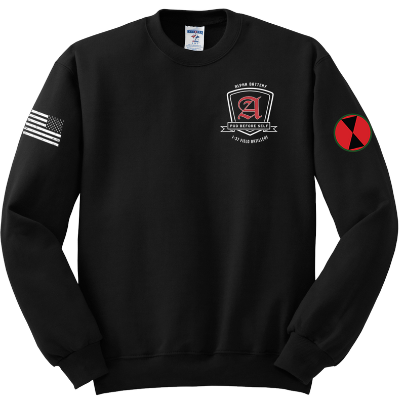 A Battery 1-37 FA Blend Crewneck Sweatshirt with Two Sleeve Print