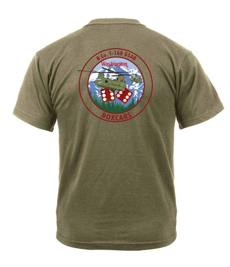 B Co. 1-168 AVN AR 670-1 Coyote Brown T-Shirt