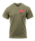 B Co. 1-168 AVN AR 670-1 Coyote Brown T-Shirt - Chinook Design - Black Lettering on Front