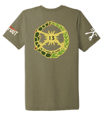 B Troop 2-13 CAV Unisex Triblend Short Sleeve Tee with Two Sleeve Print