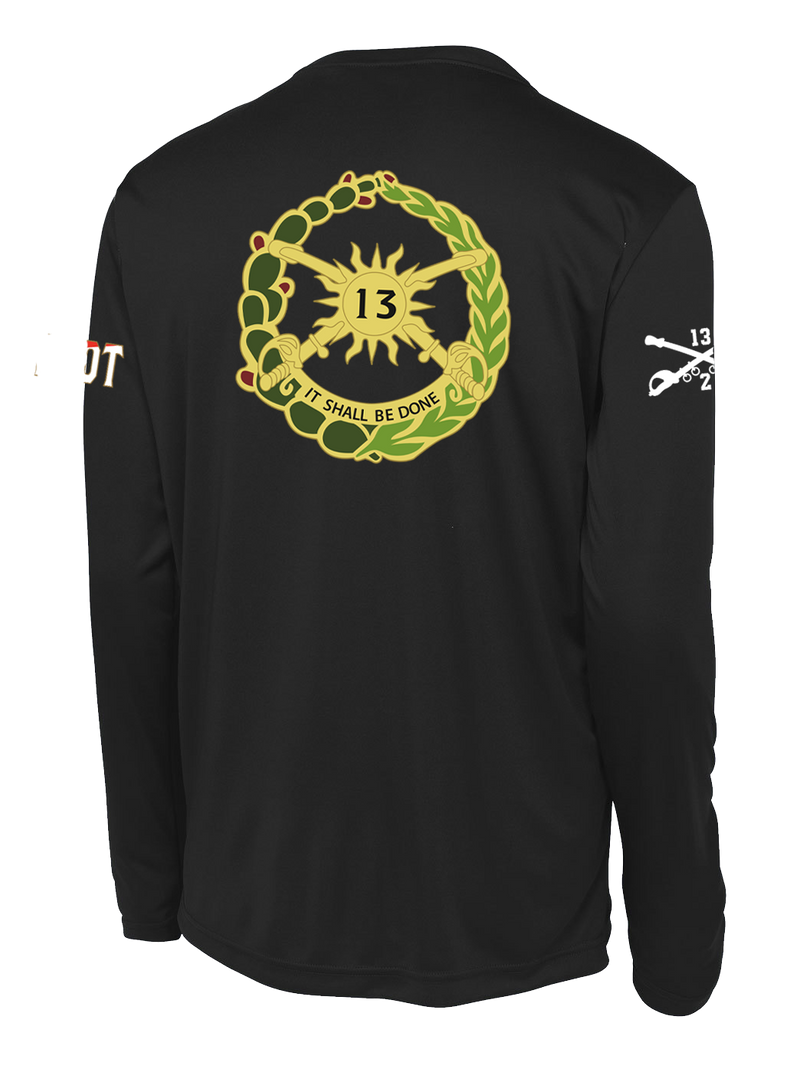 B Troop 2-13 CAV Long Sleeve Competitor Tee with Two Sleeve Print