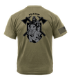 Bravo Company 4-23 Infantry AR 670-1 Coyote Brown T-Shirt with Black Lettering & Black Right Sleeve Flag