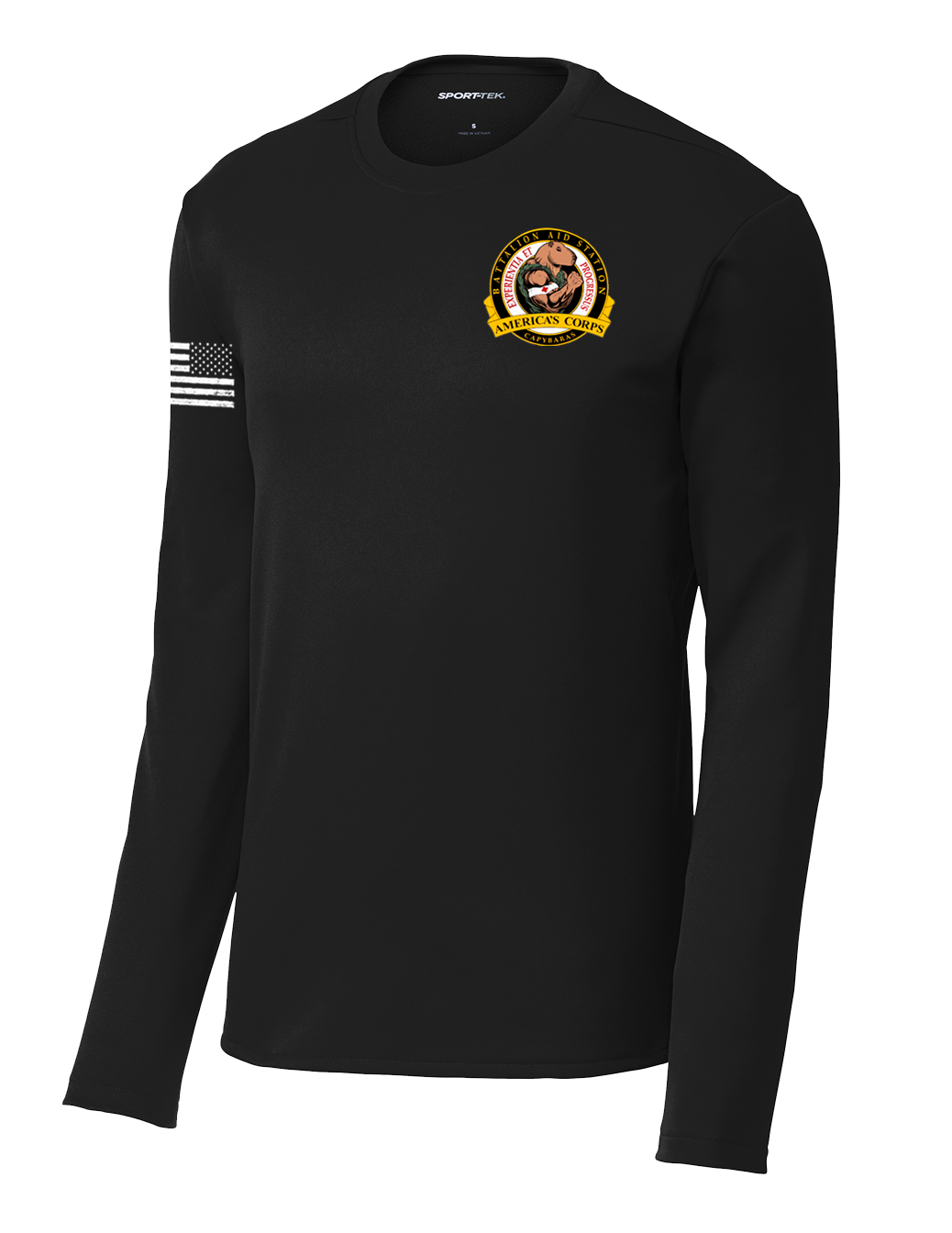Battalion Aid Station HHBN I Corps Fleece Pullover Crew with Flag on R ...