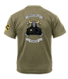 Bravo Battery 2-82 FA AR 670-1 Coyote Brown T-Shirt with Greywolf on Left Sleeve