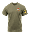 Bravo Battery 2-82 FA AR 670-1 Coyote Brown T-Shirt with Greywolf on Left Sleeve