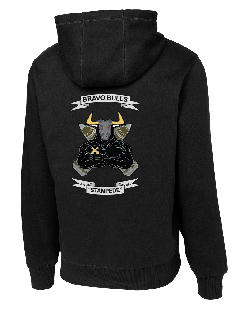 Bravo Battery 2-82 FA Poly/Cotton Blend Hoodie with Greywolf on the Left Sleeve