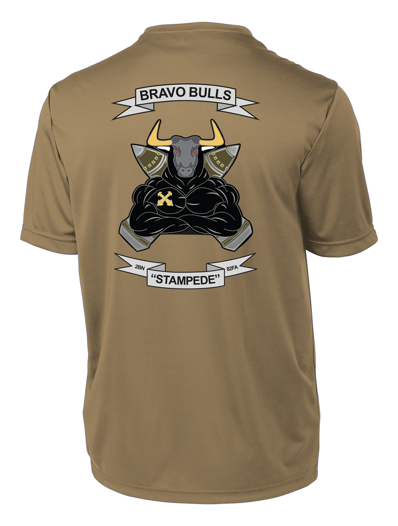 Bravo Battery 2-82 FA Competitor Tee with Greywolf on Left Sleeve