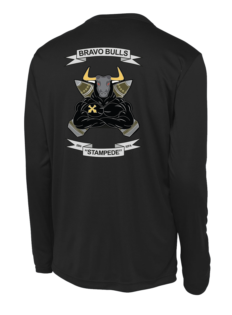 Bravo Battery 2-82 FA Long Sleeve Competitor Tee with Greywolf on the Left Sleeve