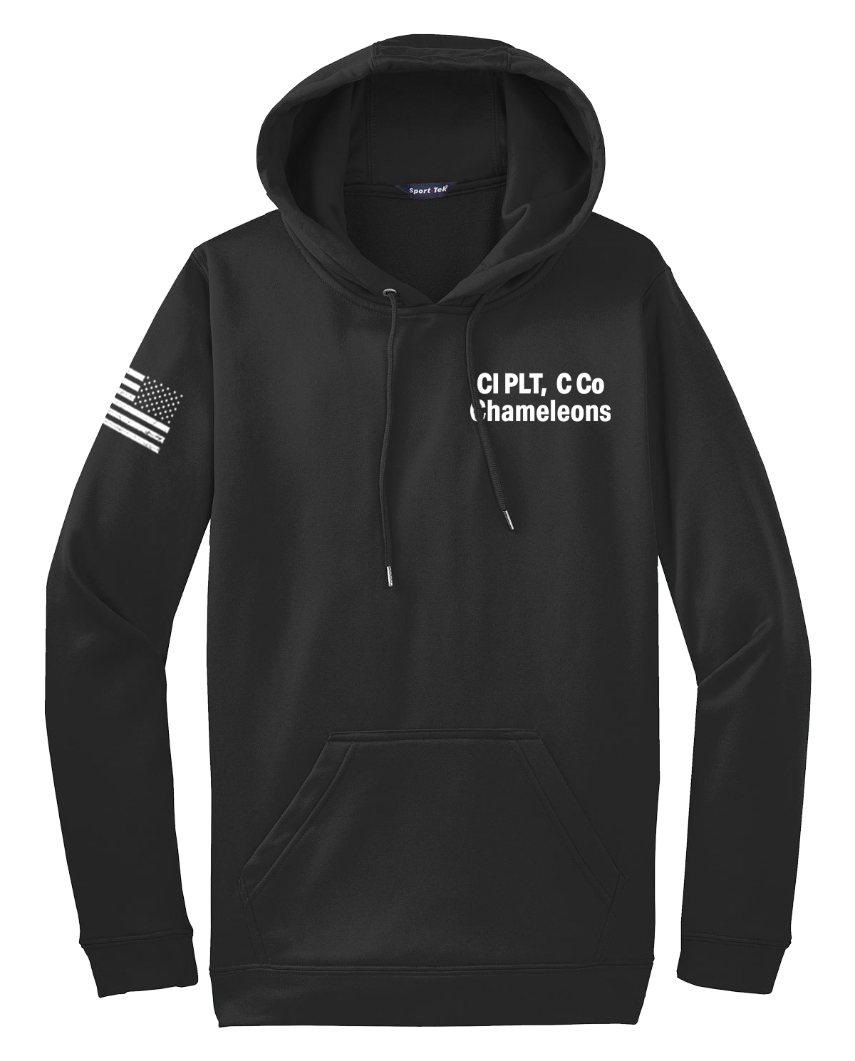 CI PLT C Co 502d IEW BN Fleece Hooded Pullover with Flag on Right Sleeve