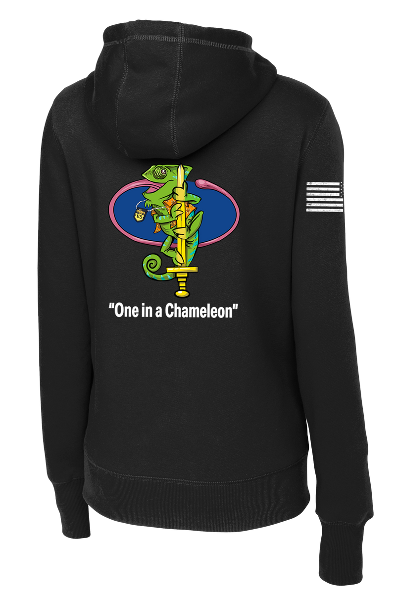 CI PLT C Co 502d IEW BN Ladies Poly/Cotton Blend Hoodie with Flag on Right Sleeve