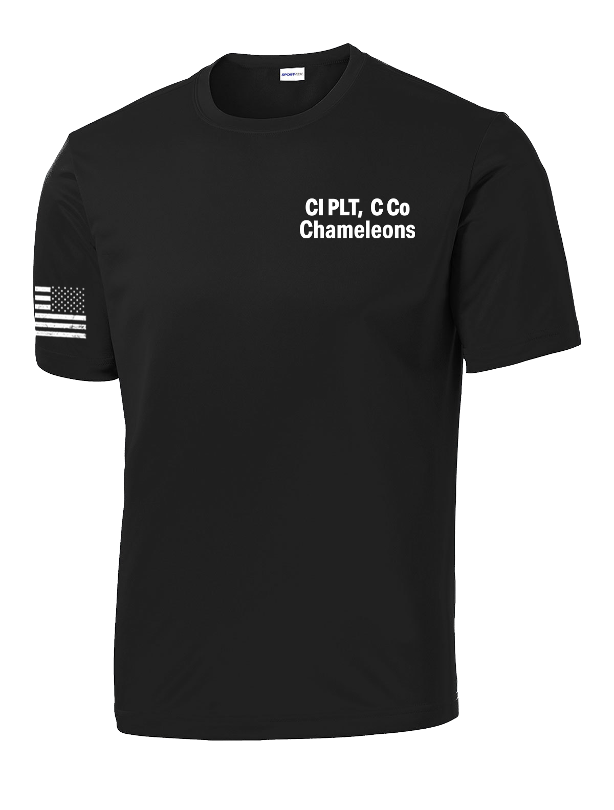 CI PLT C Co 502d IEW BN Competitor Tee with Flag on Right Sleeve
