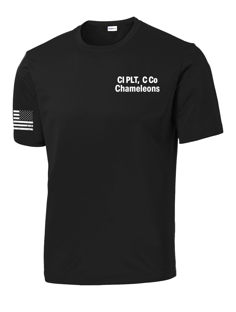 CI PLT C Co 502d IEW BN Competitor Tee with Flag on Right Sleeve