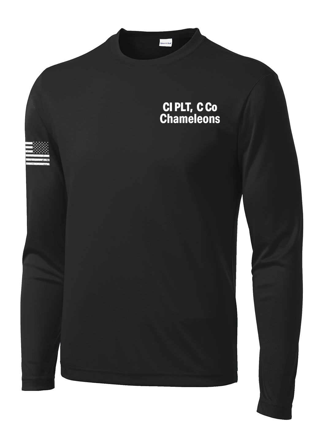 CI PLT C Co 502d IEW BN Long Sleeve Competitor Tee with Flag on Right Sleeve