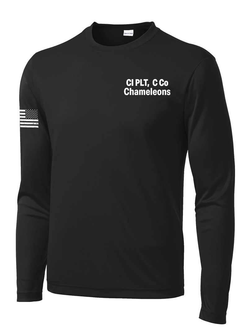 CI PLT C Co 502d IEW BN Long Sleeve Competitor Tee with Flag on Right Sleeve