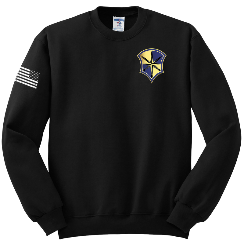 Capabilities Protection Detachment Blend Crewneck Sweatshirt with Right Sleeve Flag - Black