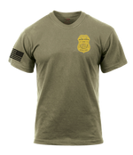 Capabilities Protection Detachment AR 670-1 Coyote Brown T-Shirt with a Right Sleeve Flag