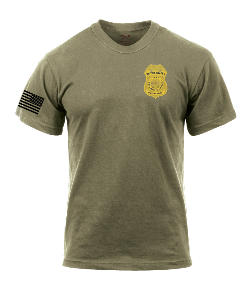 Capabilities Protection Detachment AR 670-1 Coyote Brown T-Shirt with a Right Sleeve Flag