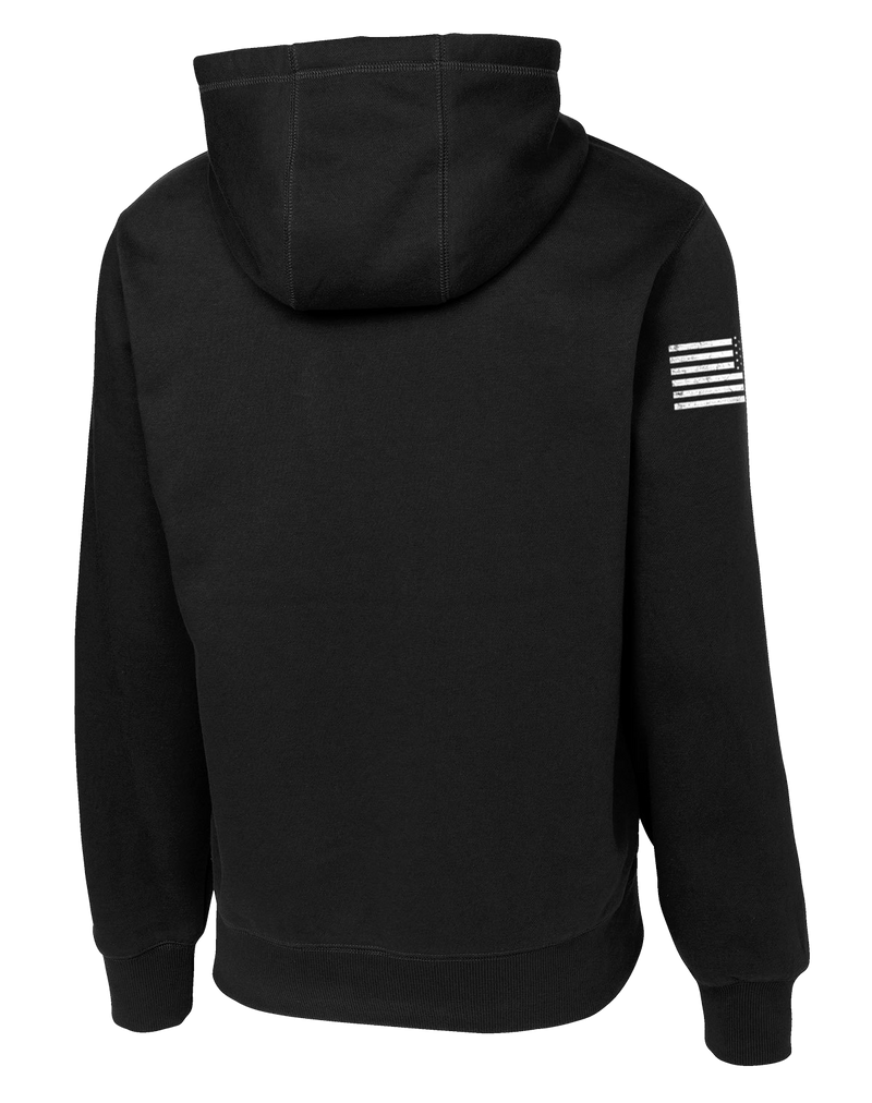 Capabilities Protection Detachment Poly/Cotton Blend Hoodie with Right Sleeve Flag - Black