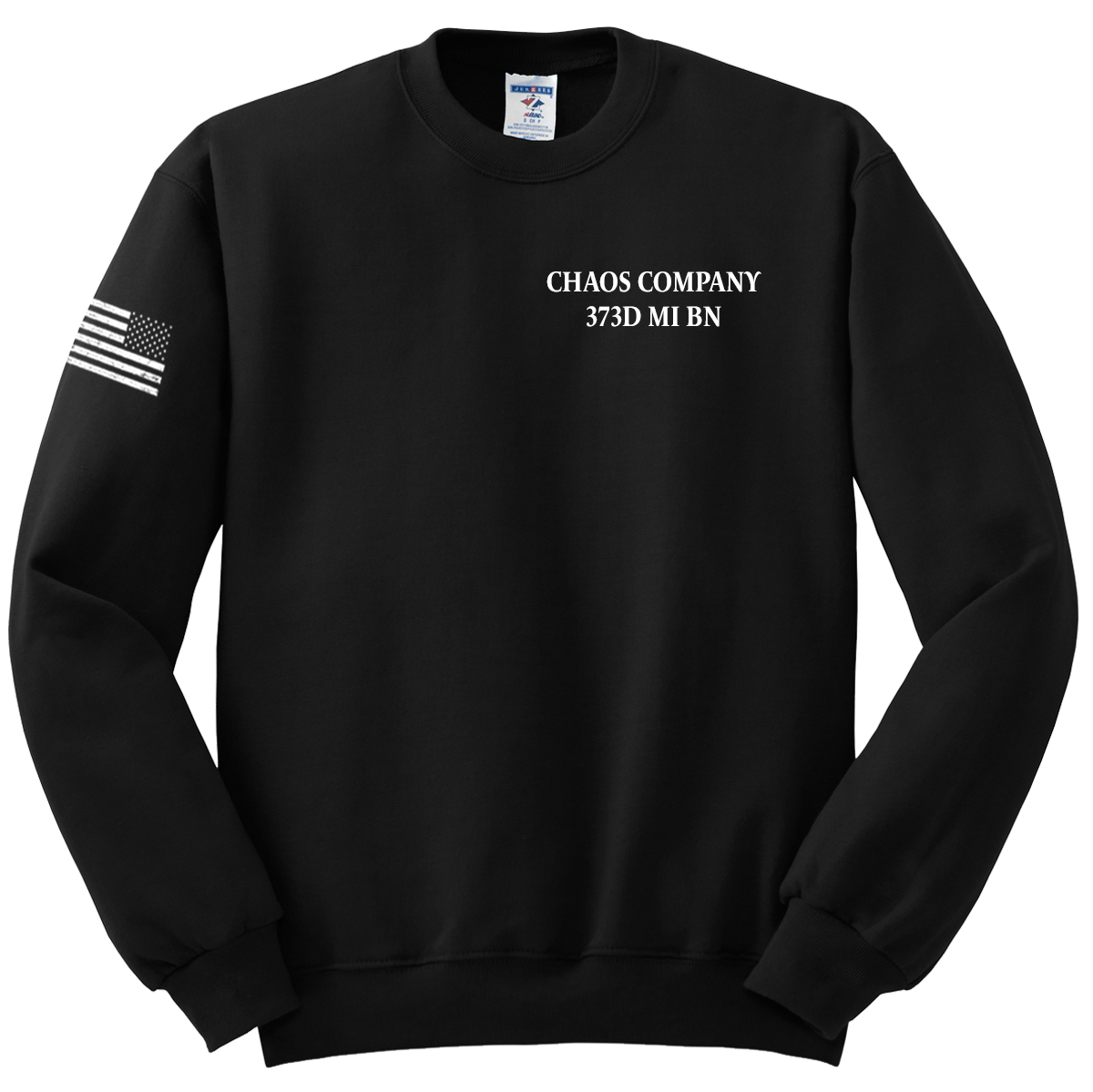Chaos Company 373D MI BN Blend Crewneck Sweatshirt with Right Sleeve Flag