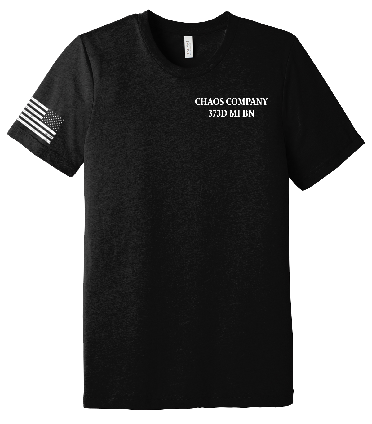 Chaos Company 373D MI BN Unisex Triblend Short Sleeve Tee with Right Sleeve Flag