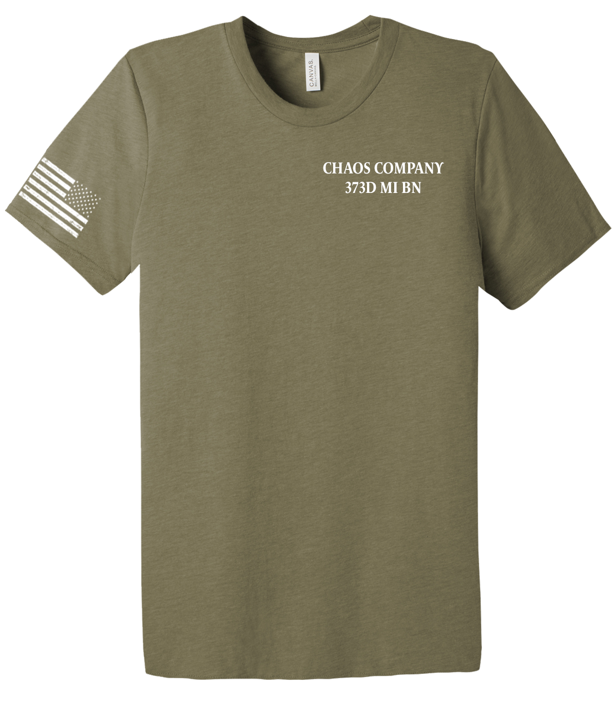 Chaos Company 373D MI BN Unisex Triblend Short Sleeve Tee with Right Sleeve Flag