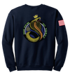 Cobra Company 502D IEW BN Blend Crewneck Sweatshirt with RWB Right Sleeve Flag