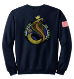 Cobra Company 502D IEW BN Blend Crewneck Sweatshirt with RWB Right Sleeve Flag