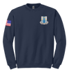 Cobra Company 502D IEW BN Blend Crewneck Sweatshirt with RWB Right Sleeve Flag