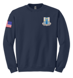 Cobra Company 502D IEW BN Blend Crewneck Sweatshirt with RWB Right Sleeve Flag