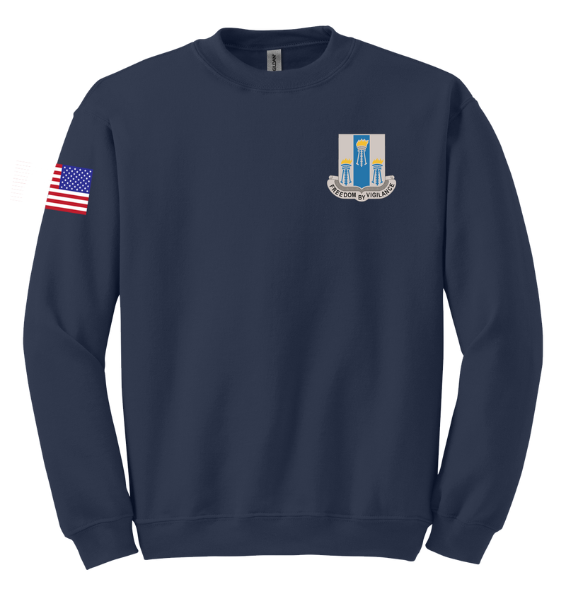 Cobra Company 502D IEW BN Blend Crewneck Sweatshirt with RWB Right Sleeve Flag