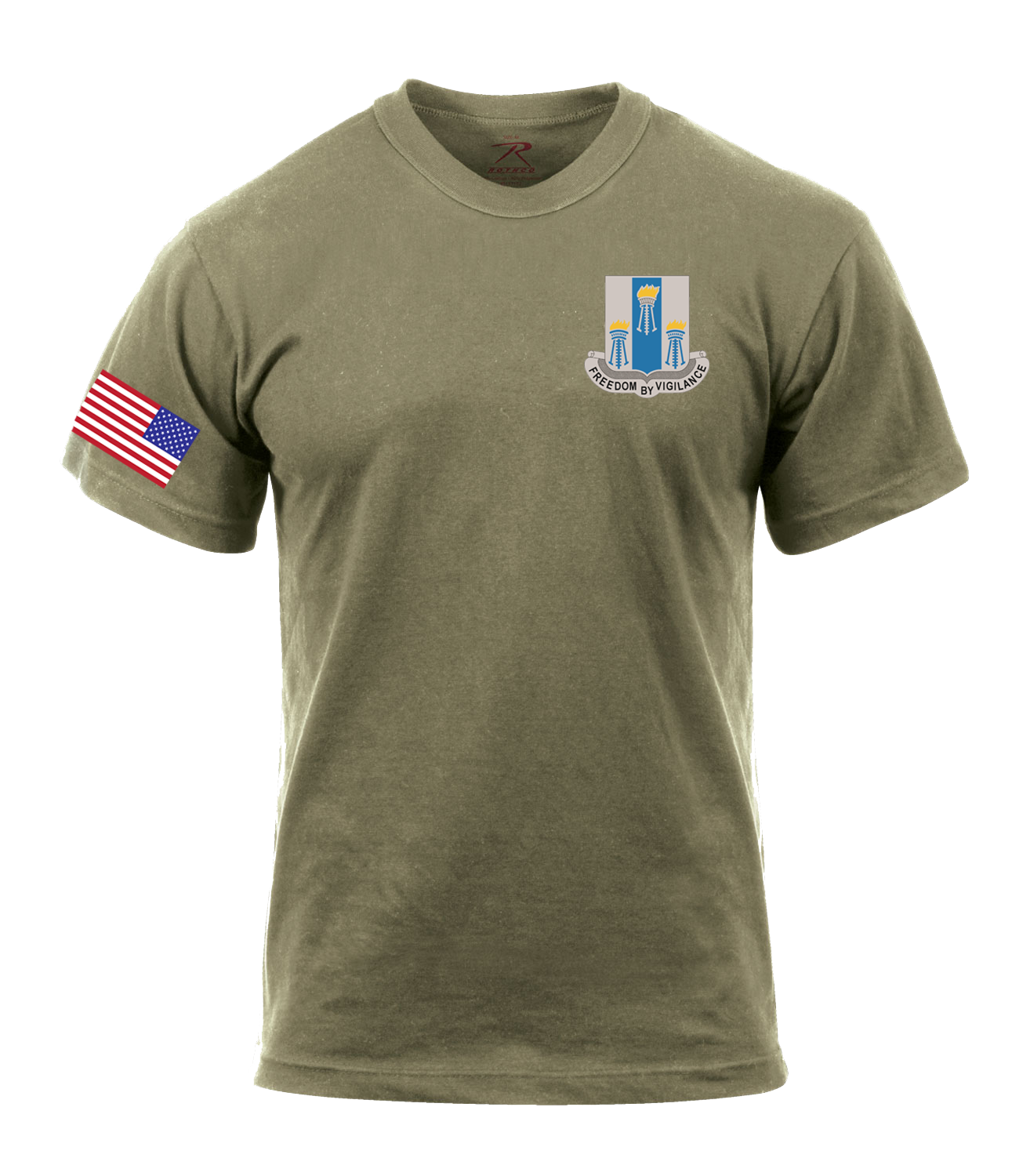Cobra Company 502D IEW BN AR 670-1 Coyote Brown T-Shirt with RWB Flag on Right Sleeve