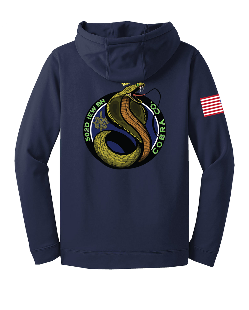 Cobra Company 502D IEW BN Fleece Hooded Pullover with RWB Right Sleeve Flag