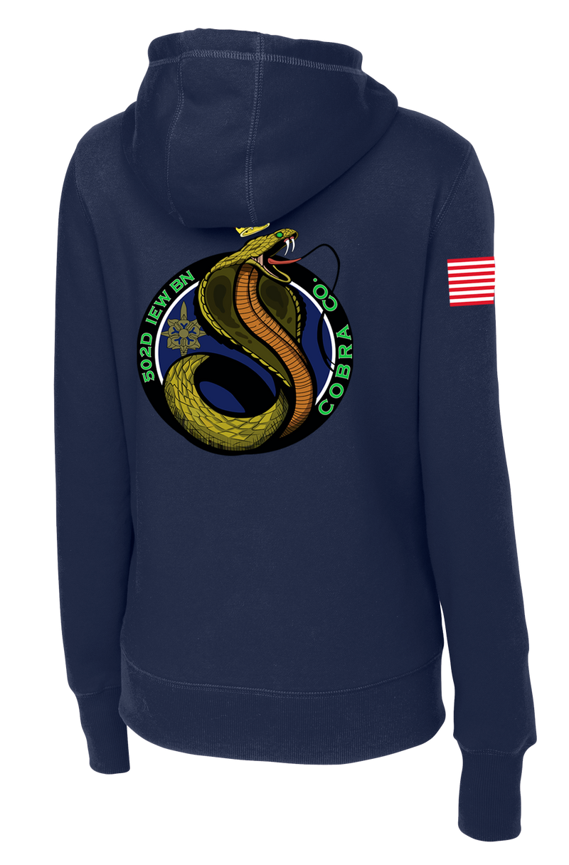 Cobra Company 502D IEW BN Ladies Poly/Cotton Blend Hoodie with RWB Right Sleeve Flag