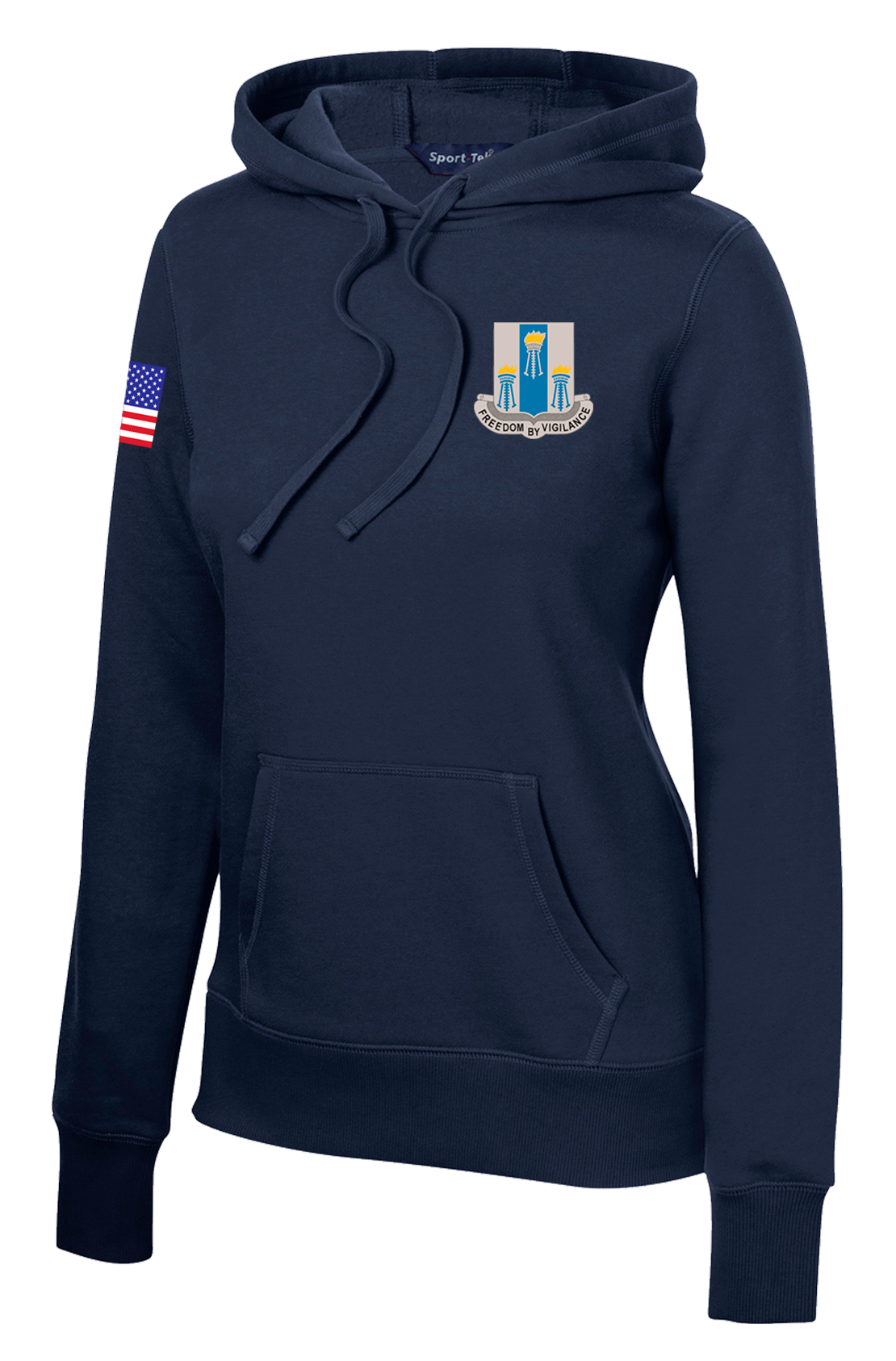 Cobra Company 502D IEW BN Ladies Poly/Cotton Blend Hoodie with RWB Right Sleeve Flag