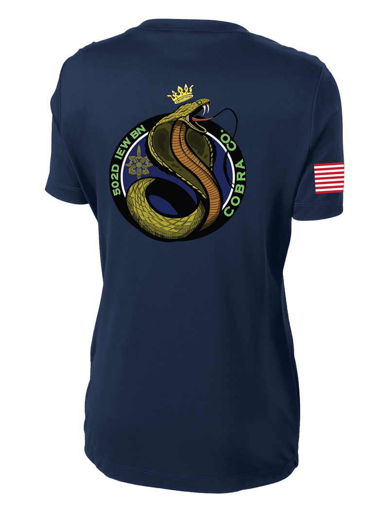 Cobra Company 502D IEW BN Ladies Competitor Tee with RWB Right Sleeve Flag