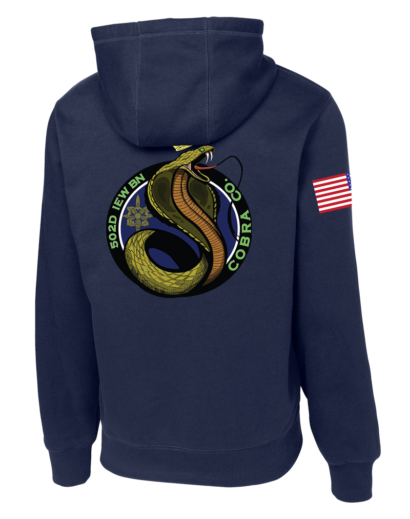 Cobra Company 502D IEW BN Poly/Cotton Blend Hoodie with RWB Right Sleeve Flag