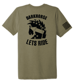 Darkhorse 1-51 ADA Unisex Triblend Short Sleeve Tee with Distressed Black Flag on Right Sleeve