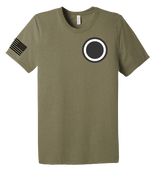 G1 I CORPS Unisex Triblend Short Sleeve Tee with Solid Black Flag