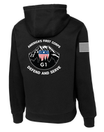 G1 I CORPS Poly/Cotton Blend Hoodie with Solid White Flag