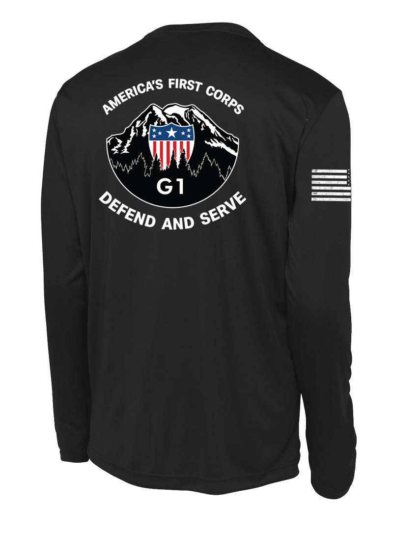 G1 I CORPS Long Sleeve Competitor Tee with Solid White Flag