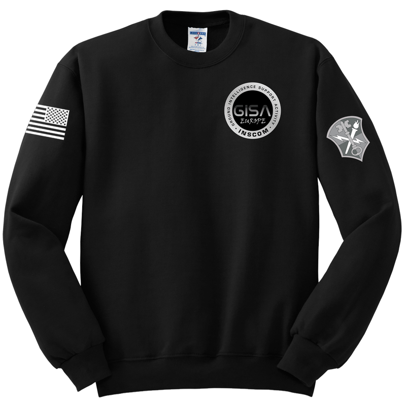 GISA - EUROPE Blend Crewneck Sweatshirt with Two Sleeve Print - Solid Flag