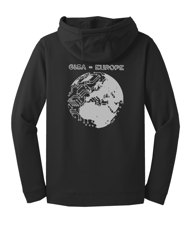 GISA - EUROPE Fleece Hooded Pullover with Two Sleeve Print - Solid Flag