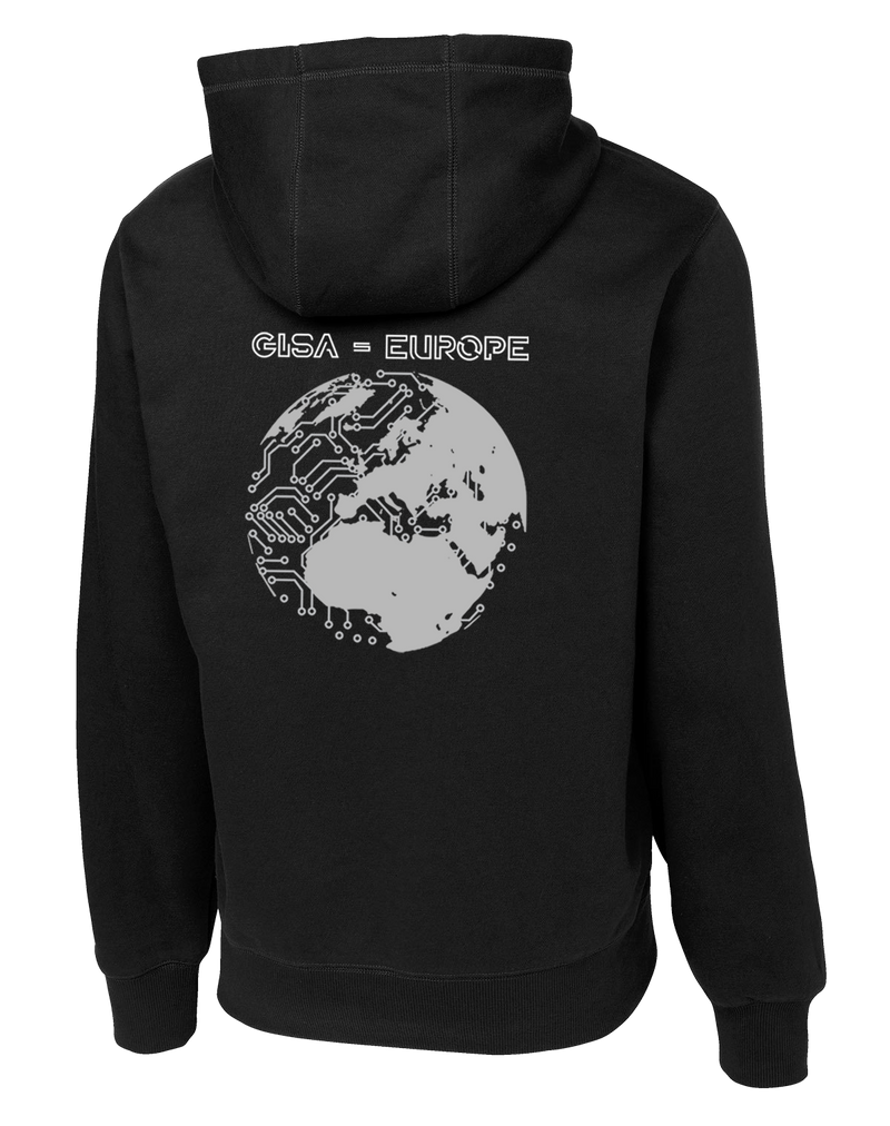 GISA - EUROPE Poly/Cotton Blend Hoodie with Two Sleeve Print - Solid Flag