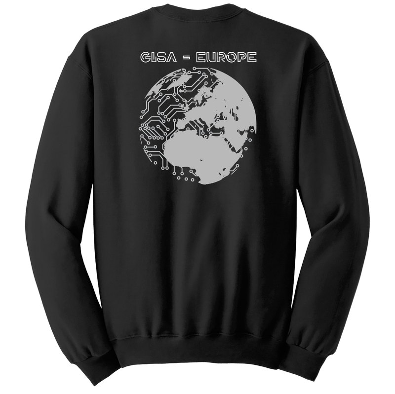 GISA - EUROPE Blend Crewneck Sweatshirt with Two Sleeve Print - Solid Flag